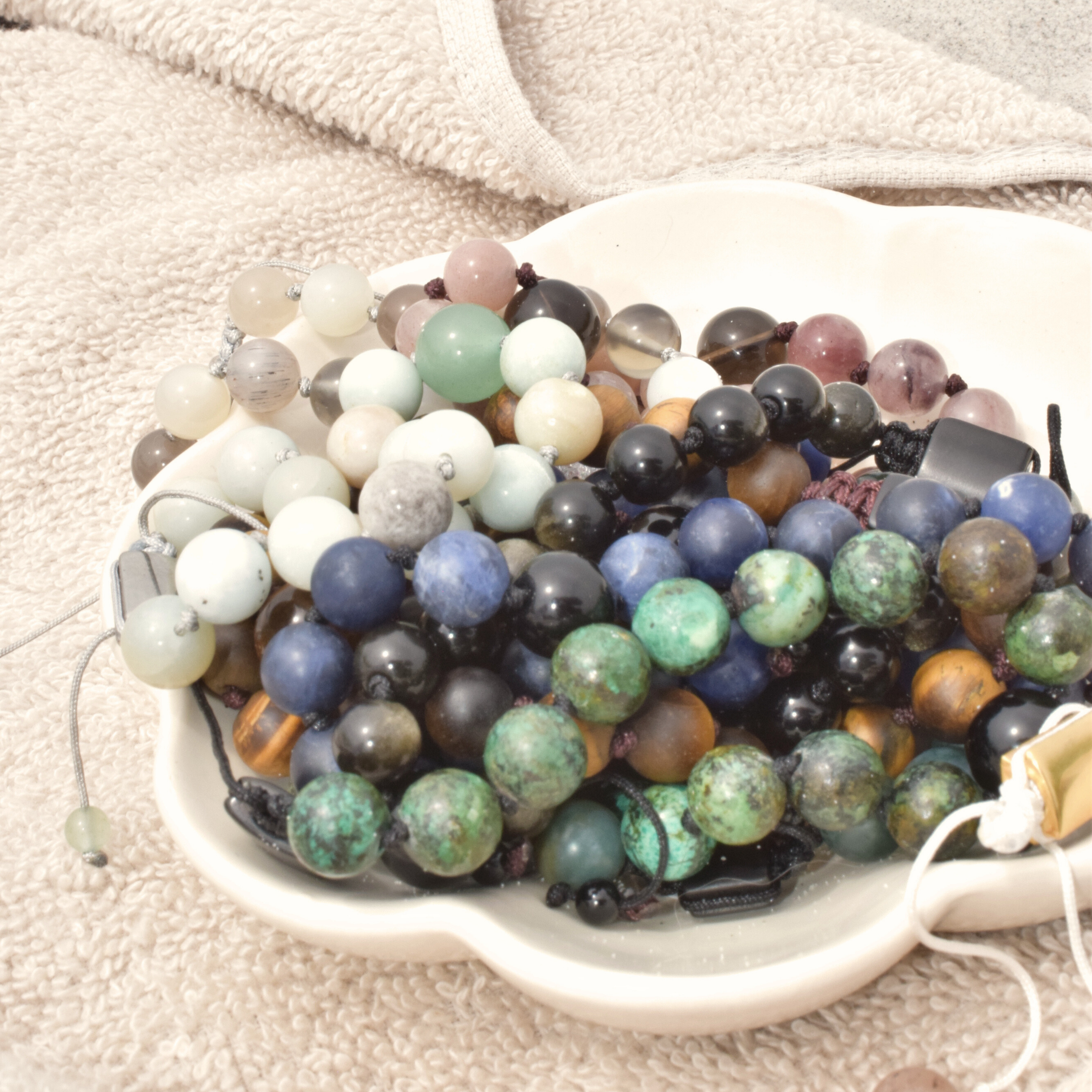 Crystal bracelet - I open my heart to calmness, peace and balance