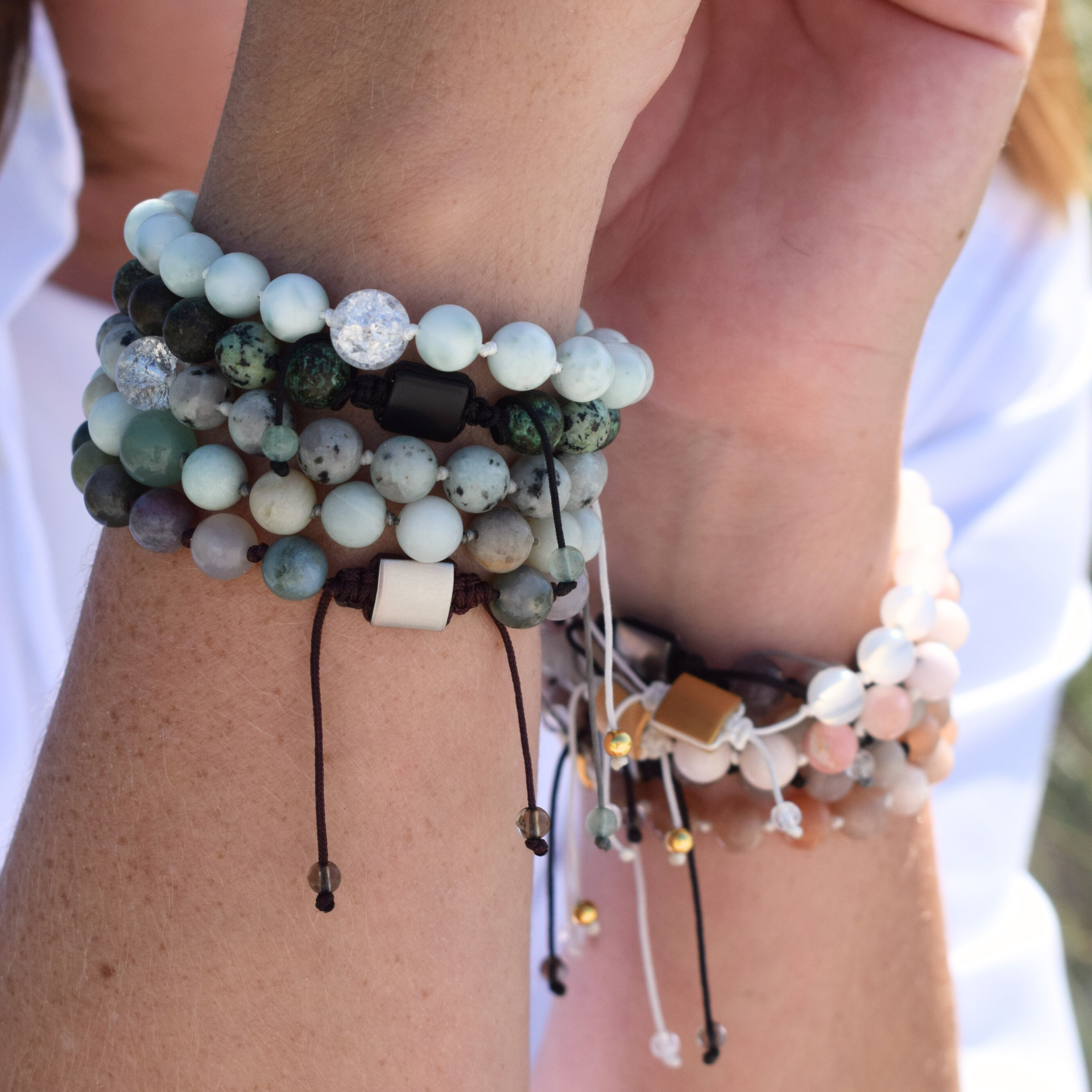 Crystal bracelet - I open my heart to calmness, peace and balance