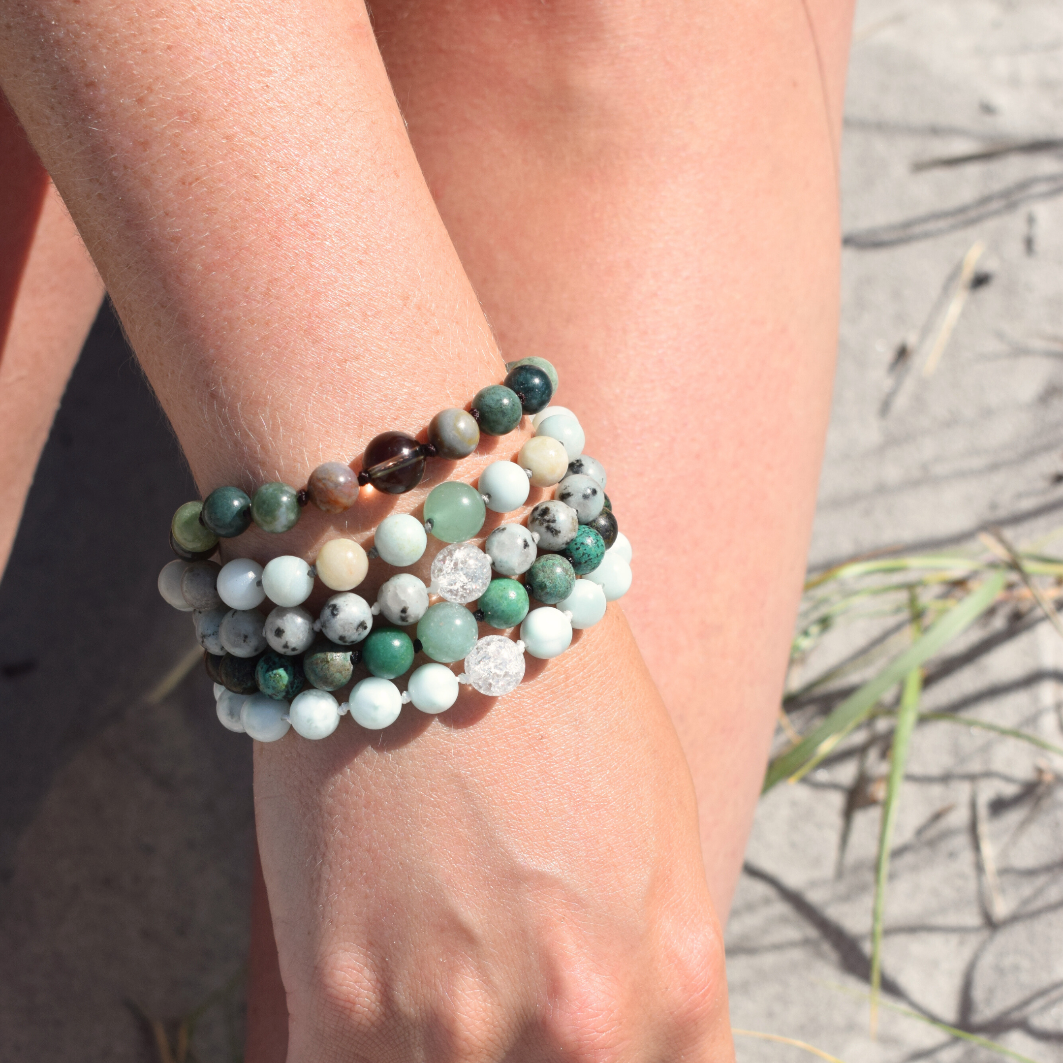 Crystal bracelet - I open my heart to calmness, peace and balance
